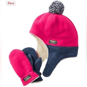 L.L.Bean Toddler Hat & Mittens 12-24M
